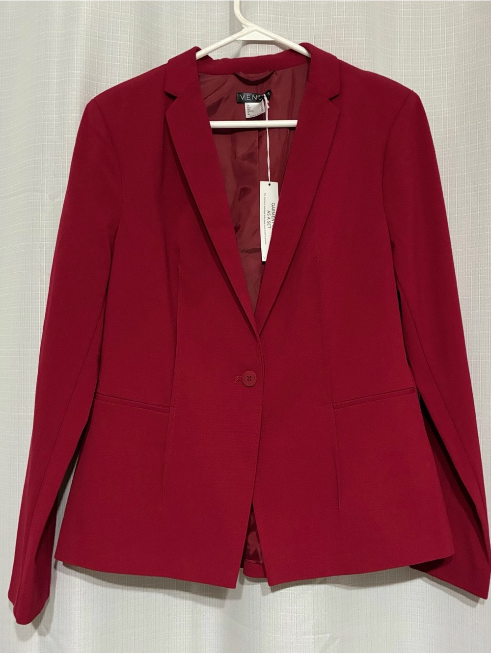 VENUS Blazer Red Jacket Women’s Sz 8 One Button Career VTG